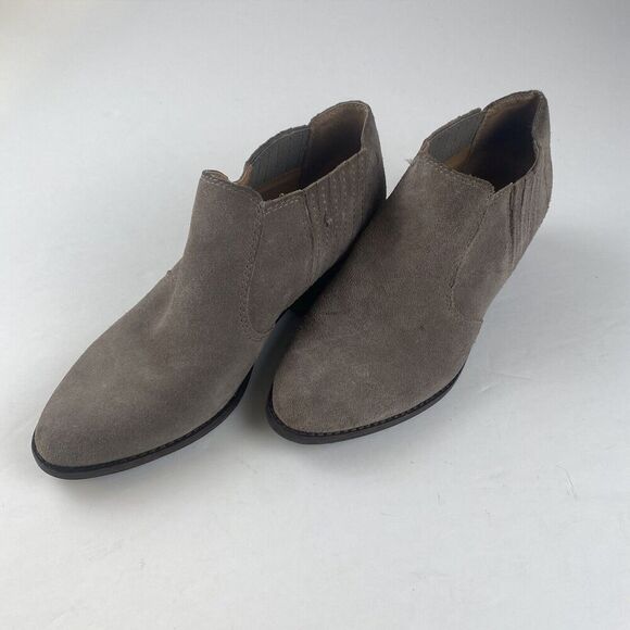 Lucky Brand Ankle Boot, Women's Folley Light Taupe Suede Leather Ankle Boot Sz 9 - Picture 16 of 16